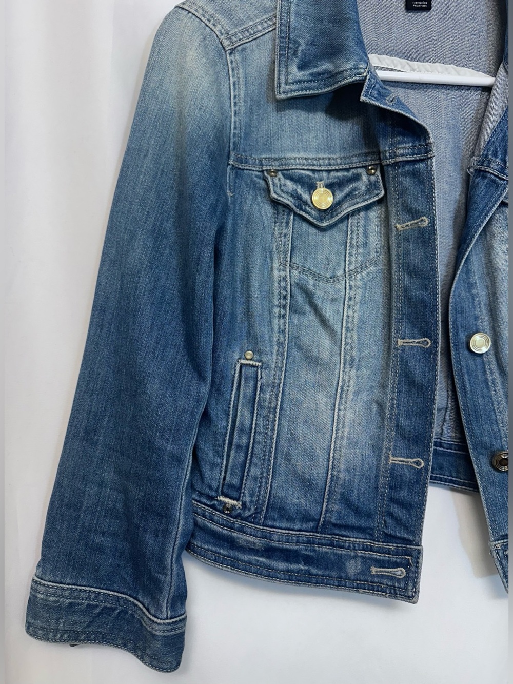 White House Black Market Cropped Denim Jacket Women’s Size 2 - Picture 5 of 12